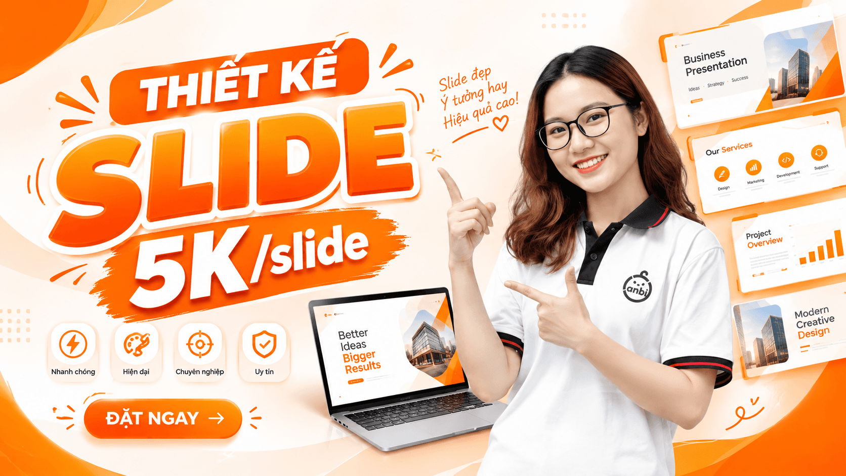 Mẫu thiết kế slide sáng tạo, giá từ 5.000đ mỗi slide